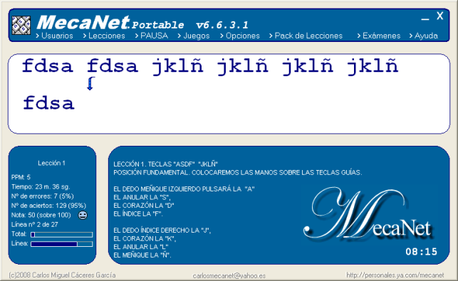 Escribir con todos los dedos de la mano Aprender a escribir con los diez dedos - MECANET