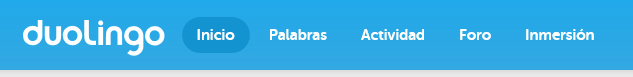 Menú principal de Duolingo