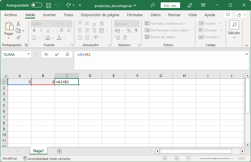Fórmulas en excel, paso a paso