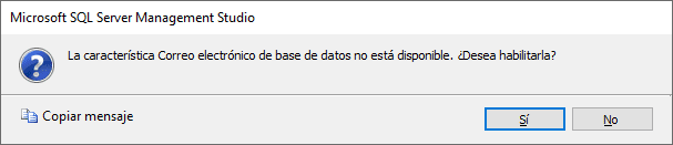 Habilitar  la característica de Correo electrónico de base de datos