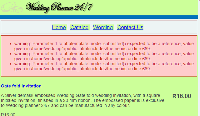 Warning: Parameter 1 to phptemplate_node_submitted Warning: Parameter 1 to phptemplate_node_submitted