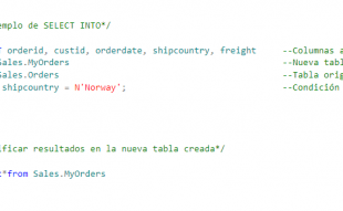 Sentencia SQL SELECT INTO