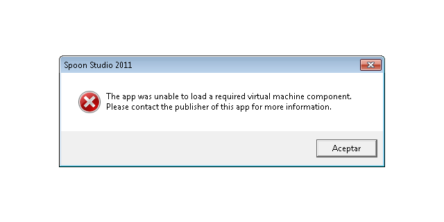 Solucionar error: The app was unable to load a required virtual machine component Solucionar error: The app was unable to load a required virtual machine component